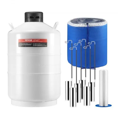 VEVOR Flüssigstickstofftank, 20 l Flüssigstickstoffbehälter aus Aluminiumlegierung, LN2-Tank-Dewar mit 6 Kanistern und Tragetasche mit Riemen, Kryogener Tank für die Schönheitsindustrie, Samenkonservierung, wissenschaftlich VEVOR Flüssigstickstofftank, 20 l Flüssigstickstoffbehälter aus Aluminiumlegierung, LN2-Tank-Dewar mit 6 Kanistern und Tragetasche mit Riemen, Kryogener Tank für die Schönheitsindustrie, Samenkonservierung, wissenschaftlich