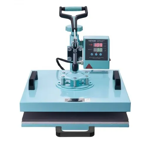 VEVOR Hitzepresse, 15 x 15 Zoll, 5-in-1-Wärmeübertragungsmaschine mit 30-oz-Tumbler-Presse, 360° wegschwenkbares T-Shirt-Pressen, digitale präzise Steuerung, für T-Shirts/Tassen/Hüte/Teller, grün – Bild 10