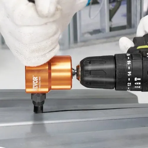 VEVOR Blechscherenaufsatz Metallscherenaufsatz 1,6 mm, 1500–3000 U/min Blechschere Bohrer Schlagschrauber Aufsatz, Universal Einsetzbar Schwarz Metallscherenaufsatz Schlagfertig Bohrmaschine Orange – Bild 7