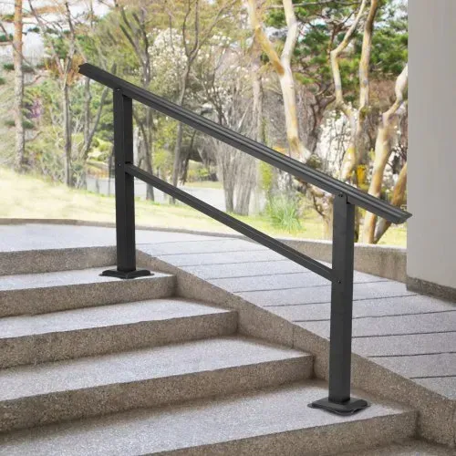 VEVOR Aluminium Treppengeländer 122 x 90 cm , Außen Eingangsgeländer 0-45 Grad, Hauseingangshandlauf aus Aluminium, Rostfrei verschleißfest und Steinhart für Privathaushalte, Bürobereiche Schwarz – Bild 7