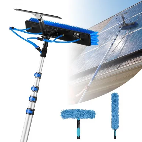 VEVOR 2-in-1 Teleskop Waschbürste für Solarpanel, Photovoltaik Reiniger Set mit 1,8-7,9m Alu-Teleskop 20m Wasseranschluss Abzieher Seifenspender, Reinigungsbürste für Solaranlage Fenster Terrassendach VEVOR 2-in-1 Teleskop Waschbürste für Solarpanel, Photovoltaik Reiniger Set mit 1,8-7,9m Alu-Teleskop 20m Wasseranschluss Abzieher Seifenspender, Reinigungsbürste für Solaranlage Fenster Terrassendach