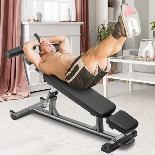 VEVOR Sit Up Bank Bauchmuskelbank 4-stufig Höhenverstellbar (1630 x 620 x 1055 cm) Rückentrainer (454 kg belastbar) für Heimtraining im Fitnessstudio Krafttraining Ganzkörpermuskeltraining – Bild 7