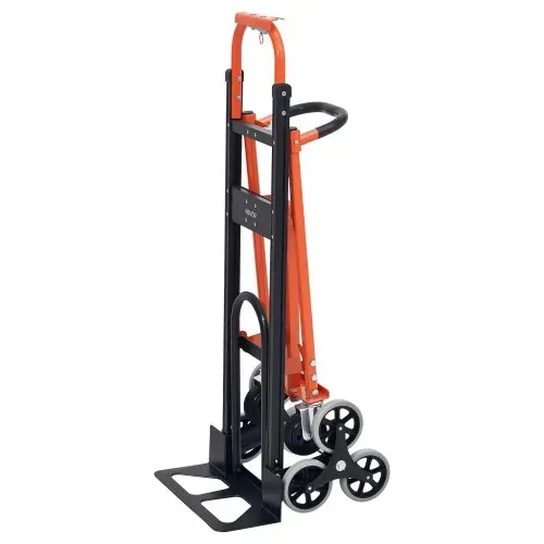 VEVOR 3-in-1 Treppensackkarre, Sackkarre max. Traglast 350 kg, klappbare Transportkarre mit Griff & Rädern, Treppensteiger-Transportwagen, Stapelkarre, Treppensteigerwagen, Orange & Silber – Bild 8