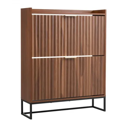 VEVOR Schuhschrank mit 2 Klappen, platzsparender Schuhkipper & Kippschutz, freistehender Schuhregal-Organizer für den Eingang Flur Wohnzimmer Veranda, Schuhregal 80 x 24 x 100 cm Braun VEVOR Schuhschrank mit 2 Klappen, platzsparender Schuhkipper & Kippschutz, freistehender Schuhregal-Organizer für den Eingang Flur Wohnzimmer Veranda, Schuhregal 80 x 24 x 100 cm Braun