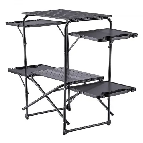VEVOR Klappbare Campingküche, Campingkochstation mit 4 Beistelltischen, Hitzebeständiger Tischplatte und Tragetasche, Tragbare Camping-Küchenstation Ideal für Picknick, Grillen und Wohnmobilreisen – Bild 10