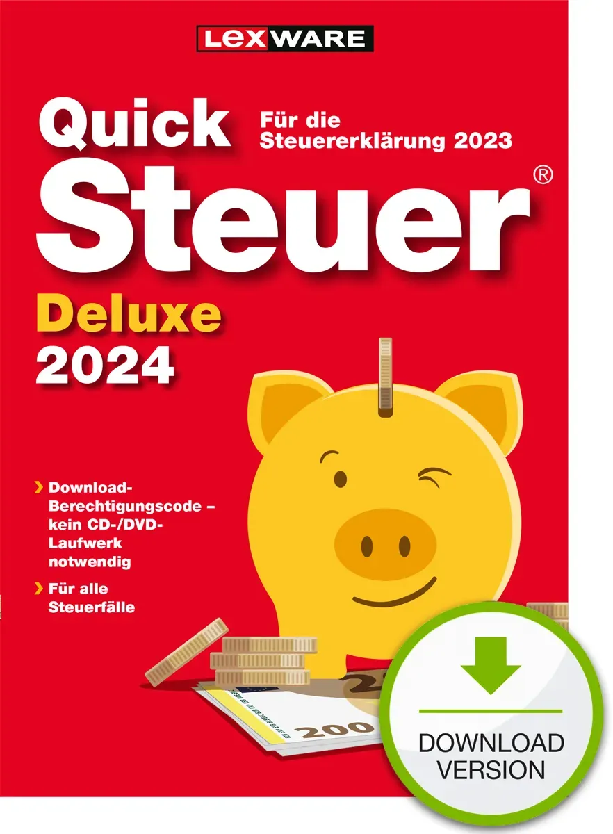 Lexware QuickSteuer Deluxe 2024 (für Steuerjahr 2023), Private und gewerbliche Steuererklärung Lexware QuickSteuer Deluxe 2024 (für Steuerjahr 2023), Private und gewerbliche Steuererklärung