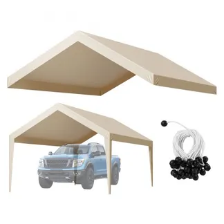 VEVOR Carport-Ersatzdach, 3,65×6,09 m, tragbare Garagenzeltplane, UV-beständige Autounterstandsplane, Carport-Abdeckung mit Ballfangnetzen, Beige, Rahmen nicht im Lieferumfang enthalten VEVOR Carport-Ersatzdach, 3,65×6,09 m, tragbare Garagenzeltplane, UV-beständige Autounterstandsplane, Carport-Abdeckung mit Ballfangnetzen, Beige, Rahmen nicht im Lieferumfang enthalten