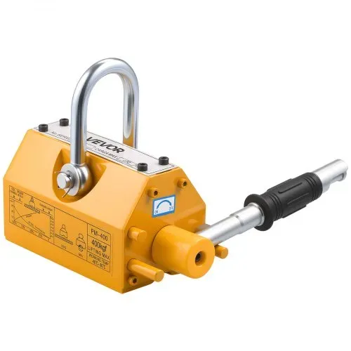 VEVOR Lasthebemagnet Permanentmagnetheber 400 kg Zugkraft Hebemagnet mit Entriegelungsgriff & Stahlhaken, verwendet in Werkstattkränen und Hebezeugen, zum Heben von Stahlplatten, Brettern Gelb – Bild 8