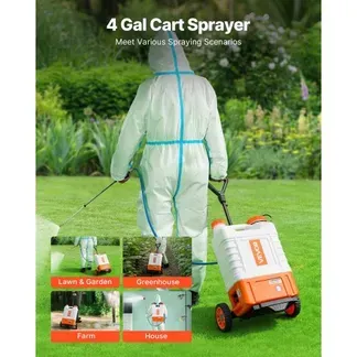 VEVOR Rucksacksprüher mit Wagen, Einstellbarer Druck 0–94 PSI, 15-Liter-Tank auf Rädern, mit 6 Düsen, 2 Zauberstäben, Weithalsdeckel für Garten, Jäten, Sprühen, Reinigen VEVOR Rucksacksprüher mit Wagen, Einstellbarer Druck 0–94 PSI, 15-Liter-Tank auf Rädern, mit 6 Düsen, 2 Zauberstäben, Weithalsdeckel für Garten, Jäten, Sprühen, Reinigen