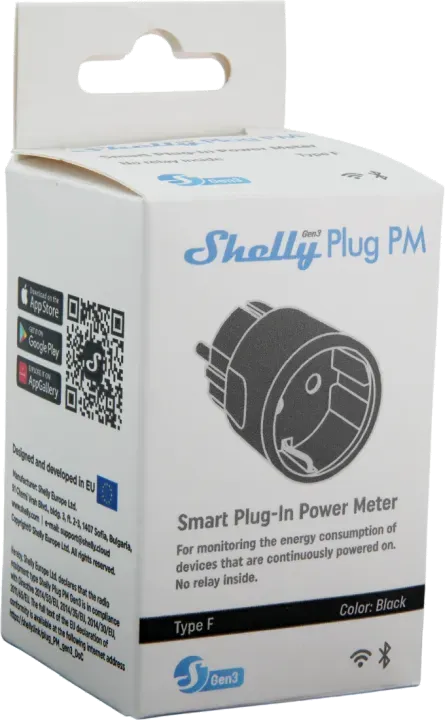 Shelly · Plug & Play "Plug PM Gen3 Black" · Smarter Energiezähler · Messfunktion · WLAN · BT · schwarz – Bild 10