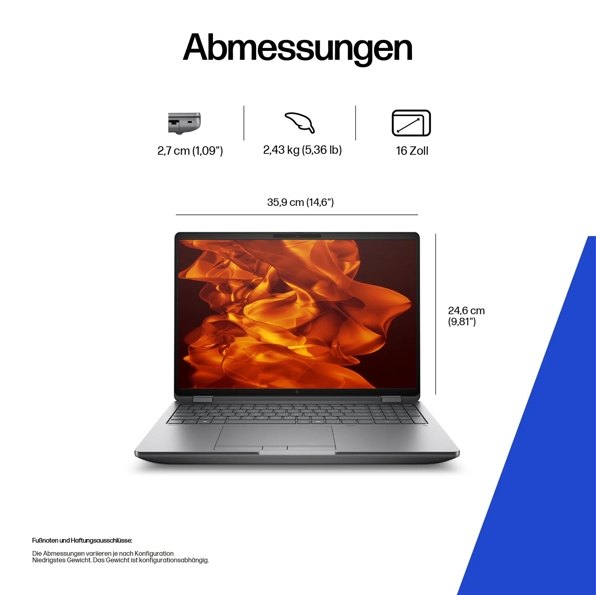 HP ZBook Fury G1i Intel Core Ultra 7 255HX 40,6 cm (16") WUXGA 32 GB DDR5-SDRAM 1 TB SSD NVIDIA RTX PRO 1000 Blackwell Wi-Fi 7 (802.11be) Windows 11 Pro AI Workstation, AI PC Silber – Bild 5