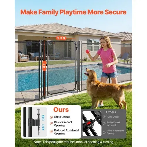 VEVOR Poolzaun Tor 1,2×0,75 m, Tür für Poolschutzzaun Kinderschutzzaun, Sicherheitstor-Set mit Metallriegel, 352 g/m² Teslin-PVC-Gewebe, Rundrohr, Abschließbar, für Schwimmbecken, Schwarz VEVOR Poolzaun Tor 1,2×0,75 m, Tür für Poolschutzzaun Kinderschutzzaun, Sicherheitstor-Set mit Metallriegel, 352 g/m² Teslin-PVC-Gewebe, Rundrohr, Abschließbar, für Schwimmbecken, Schwarz