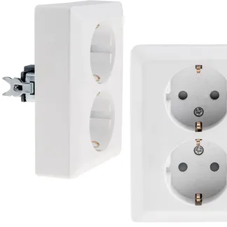 MILOS Schutzkontakt-Steckdose 2-fach 250V~/ 16A, 1x UP, weiß matt MILOS Schutzkontakt-Steckdose 2-fach 250V~/ 16A, 1x UP, weiß matt