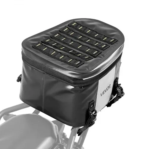 VEVOR Motorradhecktasche 28 L wasserfest, Rücksitztasche Kofferraumtasche für Motorradgepäck, Gepäckaufbewahrung mit Tasche & verstellbarer Schnalle, universell passender Gepäckträger, Schwarz VEVOR Motorradhecktasche 28 L wasserfest, Rücksitztasche Kofferraumtasche für Motorradgepäck, Gepäckaufbewahrung mit Tasche & verstellbarer Schnalle, universell passender Gepäckträger, Schwarz