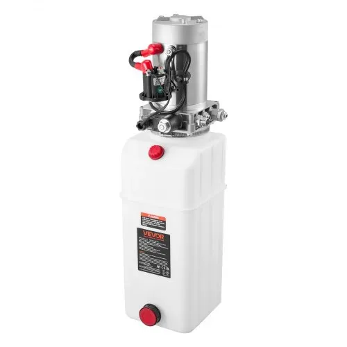 VEVOR 8 Qt Hydraulikaggregat einfachwirkende Kippanhängerpumpe, maximaler Öffnungsdruck 22 MPa und Fördermenge 3,4 L/min, 12 V DC Hydraulikpumpe mit Metallbehälter für Kippanhänger Weiß – Bild 9