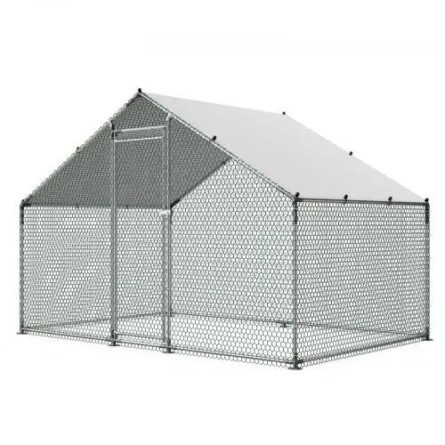 VEVOR Hühnerstall, 3x2x2 m Begehbarer Hühnerauslauf mit Abdeckung, Hühnerhaus mit Turmdach & Sicherheitsschloss, Enten- & Kaninchenkäfig, Geflügelgehege für Hinterhof, Bauernhof, Hof – Bild 9
