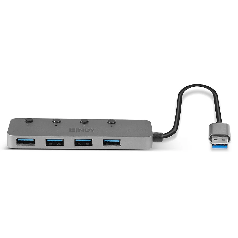 Lindy 43309 Schnittstellen-Hub USB 3.2 Gen 1 (3.1 Gen 1) Type-A 5 Mbit/s Grau – Bild 3