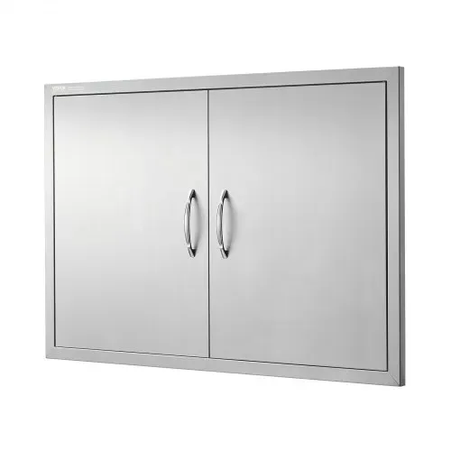 VEVOR Grill-Zugangstür, 990 x 660 mm, Doppelte Außenküchentür, Flächenbündig Montierte Edelstahltür, Vertikale Wandtür mit Griffen und Haken, für Grillinsel, Grillstation, Außenschrank – Bild 9