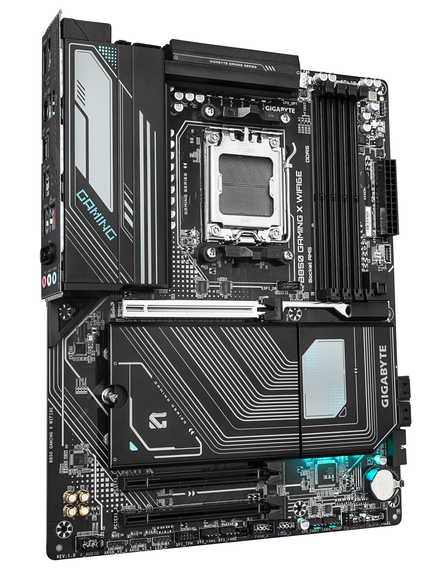 GIGABYTE B850 GAMING X WIFI6E Motherboard - AMD Ryzen 9000 Serie CPUs, 12+2+2 Phasen digitales VRM, bis zu 8200MHz DDR5 (OC), 1xPCIe 5.0 + 2xPCIe 4.0 M.2, 2.5G LAN, WIFI 6E, USB 3.2 Gen 2x2 – Bild 3