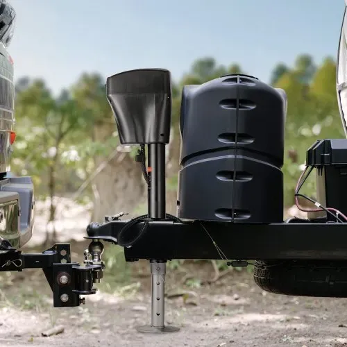 VEVOR Elektrischer Anhängerheber, 2267 kg, Wohnmobil-Anhängerstütze mit 7-poligem Stecker, manueller Kurbel & Wagenheberabdeckung, 255-860 mm Hub, für Anhänger, Wohnmobile & Wohnwagen, schwarz – Bild 7