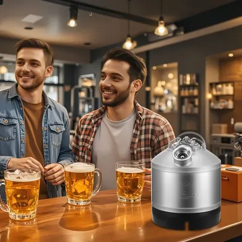 VEVOR Reinigungsfass Reinigungsbehälter, 6,5 L Bierleitungsreinigungsgerät mit D-Kupplungsanschluss & Gummibasis, Bierleitungsreiniger zur Bierleitungsreinigung, 304 Edelstahl Reinigungsgerät – Bild 7