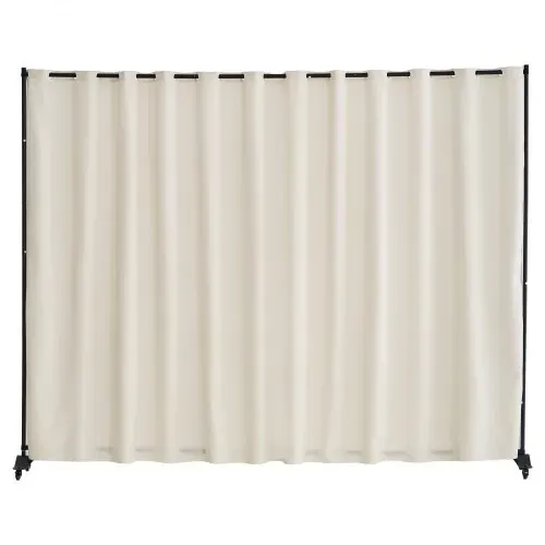 VEVOR Raumteiler Trennwand Paravent Stellwand Einzelpanel, Tragbarer Sichtschutz für Büro Schlafzimmer Esszimmer Arbeitszimmer Balkon, Raumtrenner Rollbar (308,5 x 45 x 245,5 cm), Beige – Bild 8