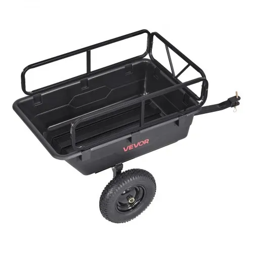 VEVOR Kippanhänger, 226,8 kg, ATV-UTV-Transportanhänger, Kippwagen zum Hinterherziehen mit 40,64 cm Reifen, Handzug oder Fußpedal, Hochleistungs-Hofanhänger für Rasenmäher, Traktor, Gartenabfälle – Bild 10