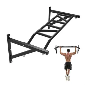 VEVOR Klimmzugstange Pull up Bar zur Wandmontage, 127 cm breite, multifunktionale Oberkörper-Trainingsstangen aus Stahl mit Aufhängern, Klimmzug-Trainingsstation (200 kg belastbar), Fitnessstudio VEVOR Klimmzugstange Pull up Bar zur Wandmontage, 127 cm breite, multifunktionale Oberkörper-Trainingsstangen aus Stahl mit Aufhängern, Klimmzug-Trainingsstation (200 kg belastbar), Fitnessstudio
