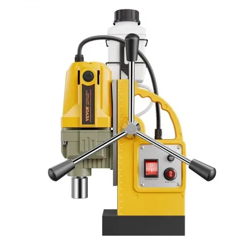 VEVOR Magnetbohrmaschine Kernbohrmaschine 1400 W φ50 mm, 12500 N tragbare elektrische Magnetbohrmaschine mit 11 Kernbohrern, 800 U/min Bohrmaschine für Metalloberflächen Industrie Heimwerker Gelb – Bild 9