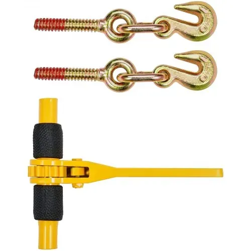 VEVOR Ratschenkettenbinder, 1/4"-5/16", 2600 lbs sichere Arbeitslast, 4er-Pack Lastbinder mit 2 Greifhaken, Zurrgurte für Transportketten, Hochleistungs-Abschleppketten-Ratschenbinder für Pritschenwagenanhänger – Bild 8