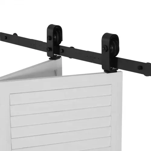 VEVOR Schiebetürsystem für faltbare Schiebetür, Schiebetürbeschlag 91,4 cm Laufschiene, geeignet für zwei 40,6 cm große Schrank-, Speisekammer- & Wäschetüren (nicht im Lieferumfang enthalten) – Bild 10