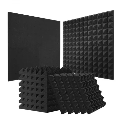 VEVOR Akustikschaumstoff Akustikpaneele, 36er-Set, 300x300x50mm, Pyramidenförmige schalldichte Wandpaneele, Akustikplatten, Akustikschaumstoff-Matten für Studiowände und -decken, Schwarz VEVOR Akustikschaumstoff Akustikpaneele, 36er-Set, 300x300x50mm, Pyramidenförmige schalldichte Wandpaneele, Akustikplatten, Akustikschaumstoff-Matten für Studiowände und -decken, Schwarz