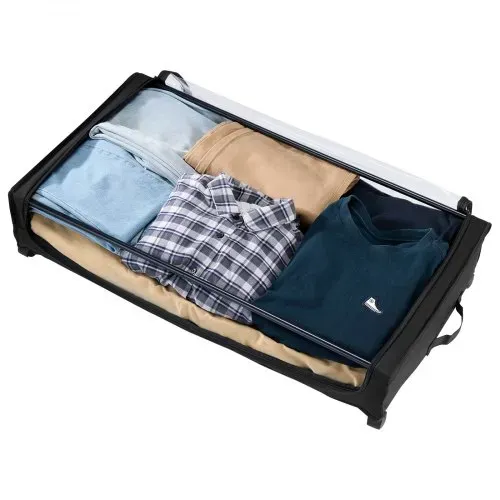 VEVOR Unterbettkommode Unterbettaufbewahrungstasche aus Oxford-Gewebe 2 Stk. rollbar (770 x 470 x 173 mm) Unterbettbehälter mit transparentem Deckel, mobile Aufbewahrungsbox für Kleidung Schuhe – Bild 10
