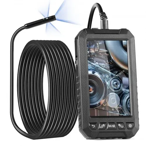 VEVOR Endoskopkamera mit Licht, Industrie-Endoskop mit Dreifachlinse, 5-Zoll-Bildschirm, 1080P-Inspektionskamera, 8 + 2 Lichter, IP67 wasserdichte Schlangenkamera für Autos, Sanitäranlagen (5 m Kabel, 32 GB Karte) – Bild 9