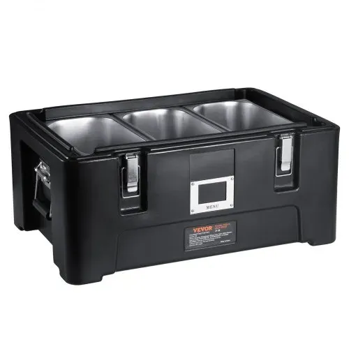VEVOR Isolierter Thermobox Isolierbox Lebensmittelbehälterträger, 30 L für Catering, Tragbare LLDPE-Lebensmittelbehälterträger, Schwarz Frontlader-Speisewärmer für Restaurant, Kantine usw. – Bild 10