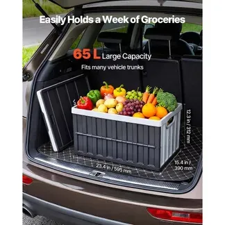 VEVOR Klappboxen 65 L 3er-Pack, Faltbare Aufbewahrungsboxen aus Kunststoff, Stapelbare Klappkörbe mit Deckel, Tragkraft 38 kg pro Box, Klappkisten, Ideal für Haushaltsorganisation, Grau & Schwarz VEVOR Klappboxen 65 L 3er-Pack, Faltbare Aufbewahrungsboxen aus Kunststoff, Stapelbare Klappkörbe mit Deckel, Tragkraft 38 kg pro Box, Klappkisten, Ideal für Haushaltsorganisation, Grau & Schwarz