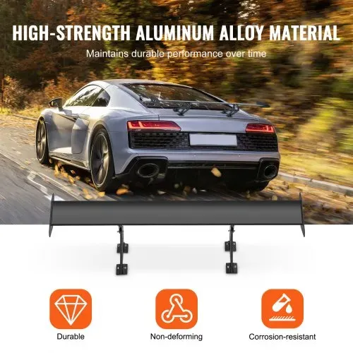 VEVOR GT Wing Autospoiler, 43,3 Zoll Universalspoiler mit Einzeldeck, verstellbares leichtes Aluminium, Auto-Heckspoilerflügel, Rennspoiler BGW/JDM Drift Schwarz – Bild 2