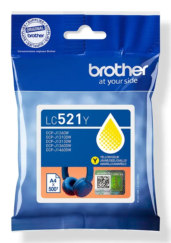 Brother LC521Y Druckerpatrone 1 Stück(e) Original Gelb Brother LC521Y Druckerpatrone 1 Stück(e) Original Gelb