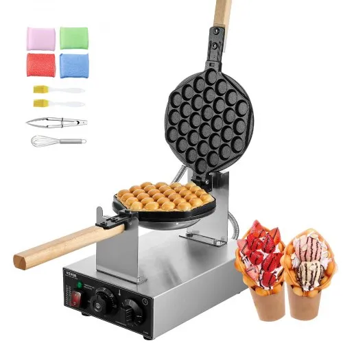 VEVOR kommerzieller Bubble-Waffelmaker Eierpfannkuchenmaschine 1400 W, Waffel Maker aus Edelstahl mit antihaftbeschichteter Backfläche, Temperatur- und Zeitregelung, für Restaurant Bäckerei Snackbar VEVOR kommerzieller Bubble-Waffelmaker Eierpfannkuchenmaschine 1400 W, Waffel Maker aus Edelstahl mit antihaftbeschichteter Backfläche, Temperatur- und Zeitregelung, für Restaurant Bäckerei Snackbar