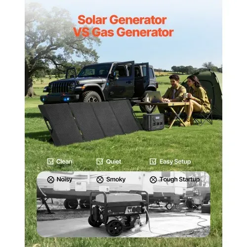 VEVOE Tragbare Powerstation, mit 200-W-Solarpanel, 1200-W-Solargenerator, 806-Wh-LiFePO4-Akku-Backup & 9 Ausgängen, Notstromaggregat für Notfälle zu Hause, Camping & Reisen mit Wohnmobil – Bild 2