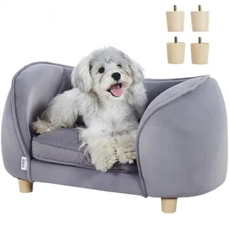 VEVOR Haustiersofa, Hundecouch für kleine Hunde und Katzen, weiches samtiges Hundesofabett, 30 kg belastbares Katzensofa, Hundebett, Haustierbett Dunkelgrau VEVOR Haustiersofa, Hundecouch für kleine Hunde und Katzen, weiches samtiges Hundesofabett, 30 kg belastbares Katzensofa, Hundebett, Haustierbett Dunkelgrau
