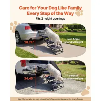 VEVOR Hundetreppe Auto Klappbar 4-Stufig, Extra Breite Hunderampe für Große Hunde mit Rutschfester Oberfläche, Einstiegshilfe für Auto, SUV, LKW, Hochbett, Sofa, Klapptreppe Tragkraft bis 180 kg VEVOR Hundetreppe Auto Klappbar 4-Stufig, Extra Breite Hunderampe für Große Hunde mit Rutschfester Oberfläche, Einstiegshilfe für Auto, SUV, LKW, Hochbett, Sofa, Klapptreppe Tragkraft bis 180 kg
