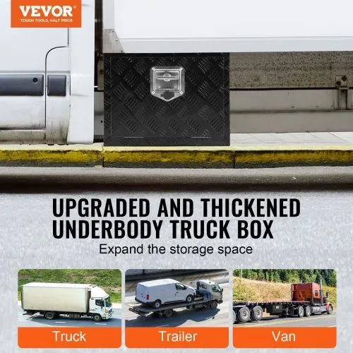 VEVOR Truckbox Werkzeugbox, Unterboden-Anhängerbox, Werkzeugkasten 46 x 32 x 36 cm Pickup-Aufbewahrungsbox, Aluminiumlegierung, 20 kg belastbarer Werkzeugkasten, abschließbare Aufbewahrungsbox VEVOR Truckbox Werkzeugbox, Unterboden-Anhängerbox, Werkzeugkasten 46 x 32 x 36 cm Pickup-Aufbewahrungsbox, Aluminiumlegierung, 20 kg belastbarer Werkzeugkasten, abschließbare Aufbewahrungsbox