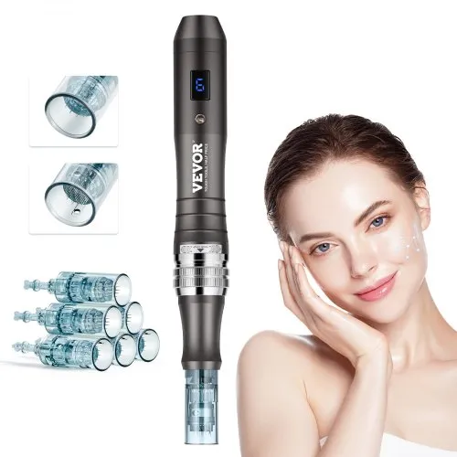 VEVOR Professioneller Microneedling-Stift, elektrischer Derma-Pen mit 3 PCS * 16-Pin + 3 PCS * 36-Pin-Einwegkartusche, 6-Gang-Dermapen-Schönheitsgerät mit LCD-Display und 0-2,5 mm einstellbarer Nadellänge VEVOR Professioneller Microneedling-Stift, elektrischer Derma-Pen mit 3 PCS * 16-Pin + 3 PCS * 36-Pin-Einwegkartusche, 6-Gang-Dermapen-Schönheitsgerät mit LCD-Display und 0-2,5 mm einstellbarer Nadellänge