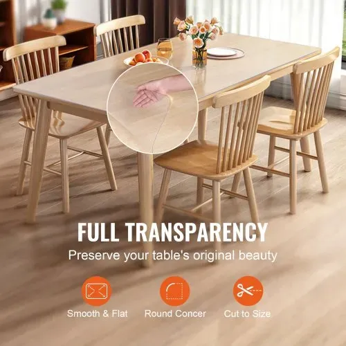 VEVOR Tischfolie Tischschutz Transparent 1,5 mm Dicke, Tischschutz-Folie PVC 457 x 925,4 mm Rechteckige Tischdecke Tischfolie Abwaschbar Verschleißfest Hitzebeständig Wasserdichte Tisch-Schutzfolie – Bild 4