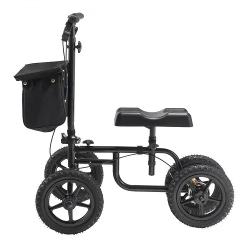VEVOR Knieroller Knie-Walker aus Karbonstahl mit höhenverstellbarer Lenkstange und Kniepolster 30 cm Geländerad Doppelbremsen, Bein-Rehabilitationsroller für verletzte Knöchel Füße und Knie 160 kg – Bild 10