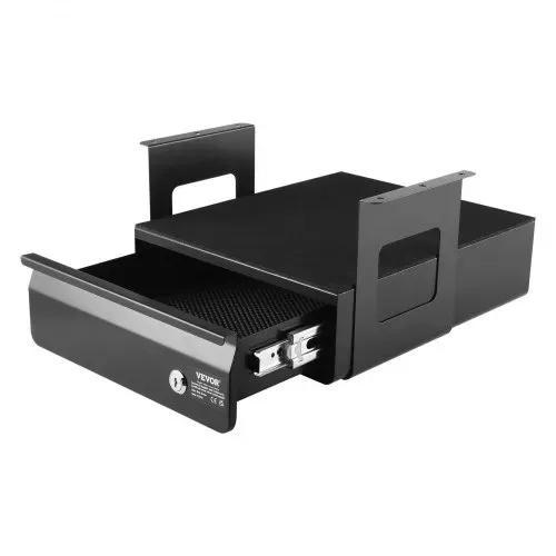 VEVOR Untertisch Schublade 365x335x185 mm, Unterbau Schreibtisch, versteckter Schreibtisch-Aufbewahrungs-Organizer, abschließbare Bleistiftschublade unter dem Tisch für Sitz-Steh-Arbeitsplätze – Bild 8