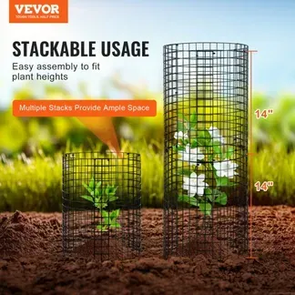 VEVOR 6er-Pack Pflanzenschutz vor Tieren, 32 cm Durchmesser x 35 cm Höhe, Pflanzenschutz aus Hühnerdraht, Pflanzenkäfige für Pflanzen im Freien, Blumen und Gemüse, hält Hasen, Hühner und Eichhörnchen fern, 18-teiliges Metallgeflecht VEVOR 6er-Pack Pflanzenschutz vor Tieren, 32 cm Durchmesser x 35 cm Höhe, Pflanzenschutz aus Hühnerdraht, Pflanzenkäfige für Pflanzen im Freien, Blumen und Gemüse, hält Hasen, Hühner und Eichhörnchen fern, 18-teiliges Metallgeflecht