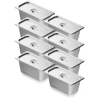 VEVOR 8er-Pack Hotelpfannen, 1/3 Anti-Stau-Dampfpfanne mit Deckel, 0,8 mm dicke Edelstahl-Dampftischpfanne, 6 Zoll tiefe kommerzielle Tischpfanne, Catering-Aufbewahrungspfanne für Lebensmittel, für Industrie und Wissenschaft VEVOR 8er-Pack Hotelpfannen, 1/3 Anti-Stau-Dampfpfanne mit Deckel, 0,8 mm dicke Edelstahl-Dampftischpfanne, 6 Zoll tiefe kommerzielle Tischpfanne, Catering-Aufbewahrungspfanne für Lebensmittel, für Industrie und Wissenschaft
