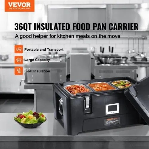 VEVOR Isolierter Thermobox Isolierbox Lebensmittelbehälterträger, 30 L für Catering, Tragbare LLDPE-Lebensmittelbehälterträger, Schwarz Frontlader-Speisewärmer für Restaurant, Kantine usw. VEVOR Isolierter Thermobox Isolierbox Lebensmittelbehälterträger, 30 L für Catering, Tragbare LLDPE-Lebensmittelbehälterträger, Schwarz Frontlader-Speisewärmer für Restaurant, Kantine usw.